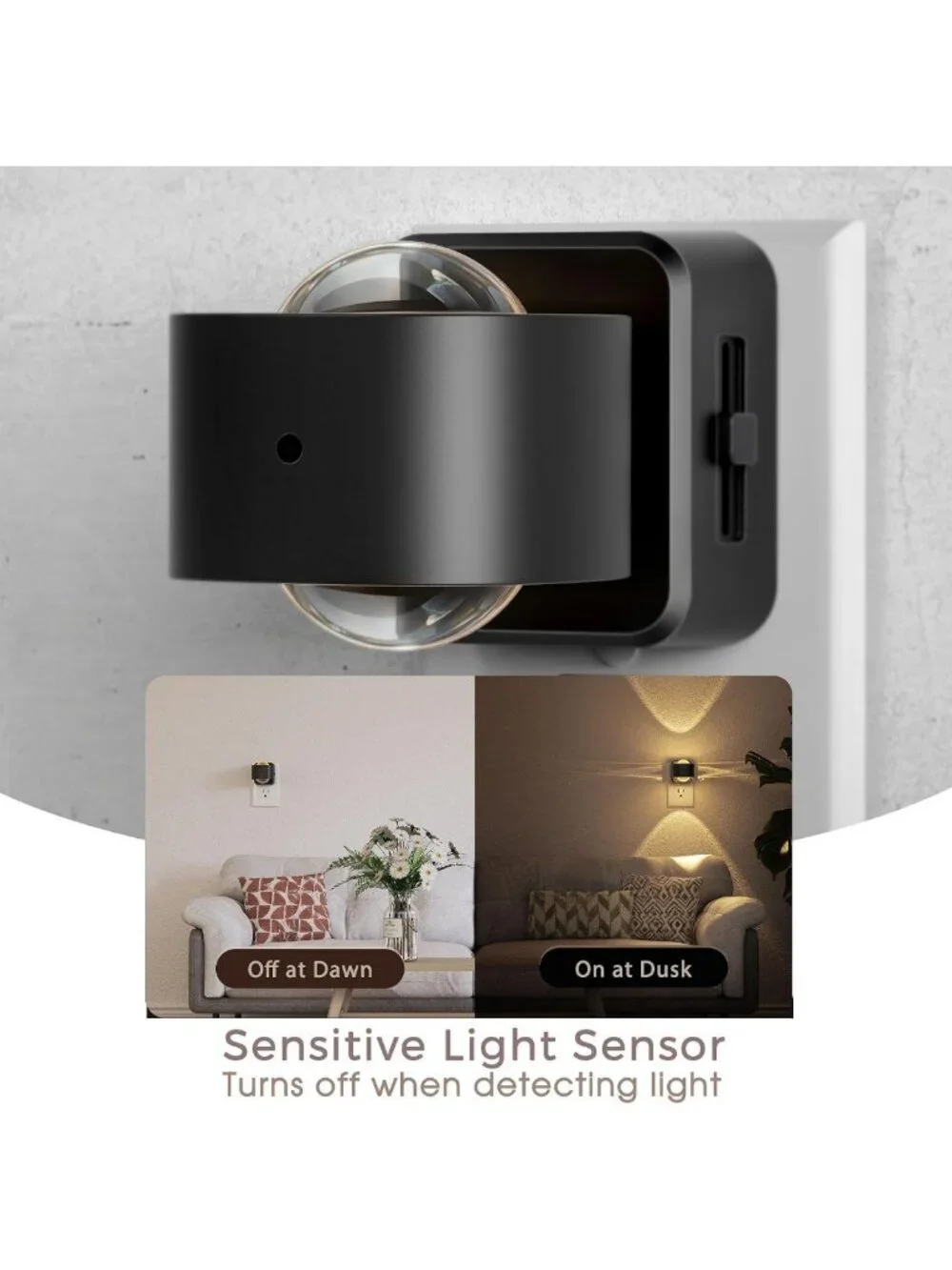 Rotating LED Night Light Projector for Kids | Dusk to Dawn Sensor, Dimmable Warm
